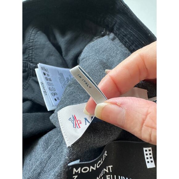 NWT Moncler 7 Fragment Corduroy Pants Black Men’s 48 Side Code Print - Picture 6 of 14